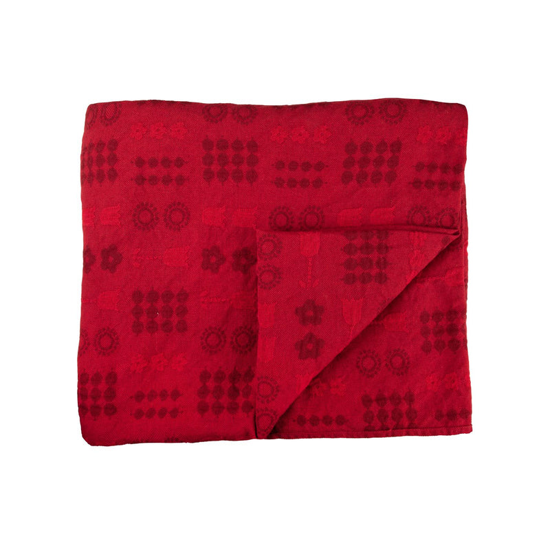 Aarikka HELMI Linen-Cotton Tablecloth red folded