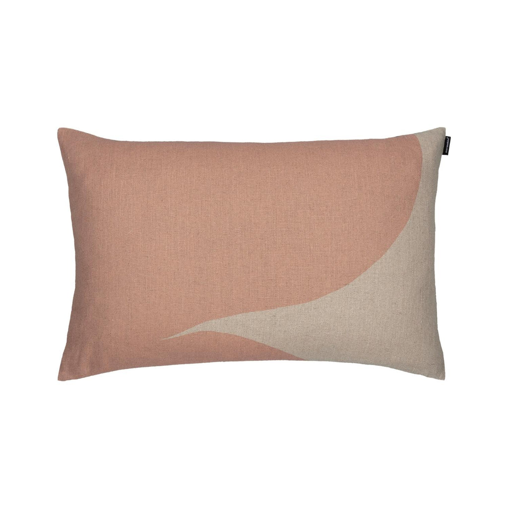 Marimekko HÄRKÄ 100% Linen Cushion Cover in burgundy and natural linen color