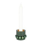 Aarikka Moss Green PRINSESSA Candle Holder (2" ) with a candle