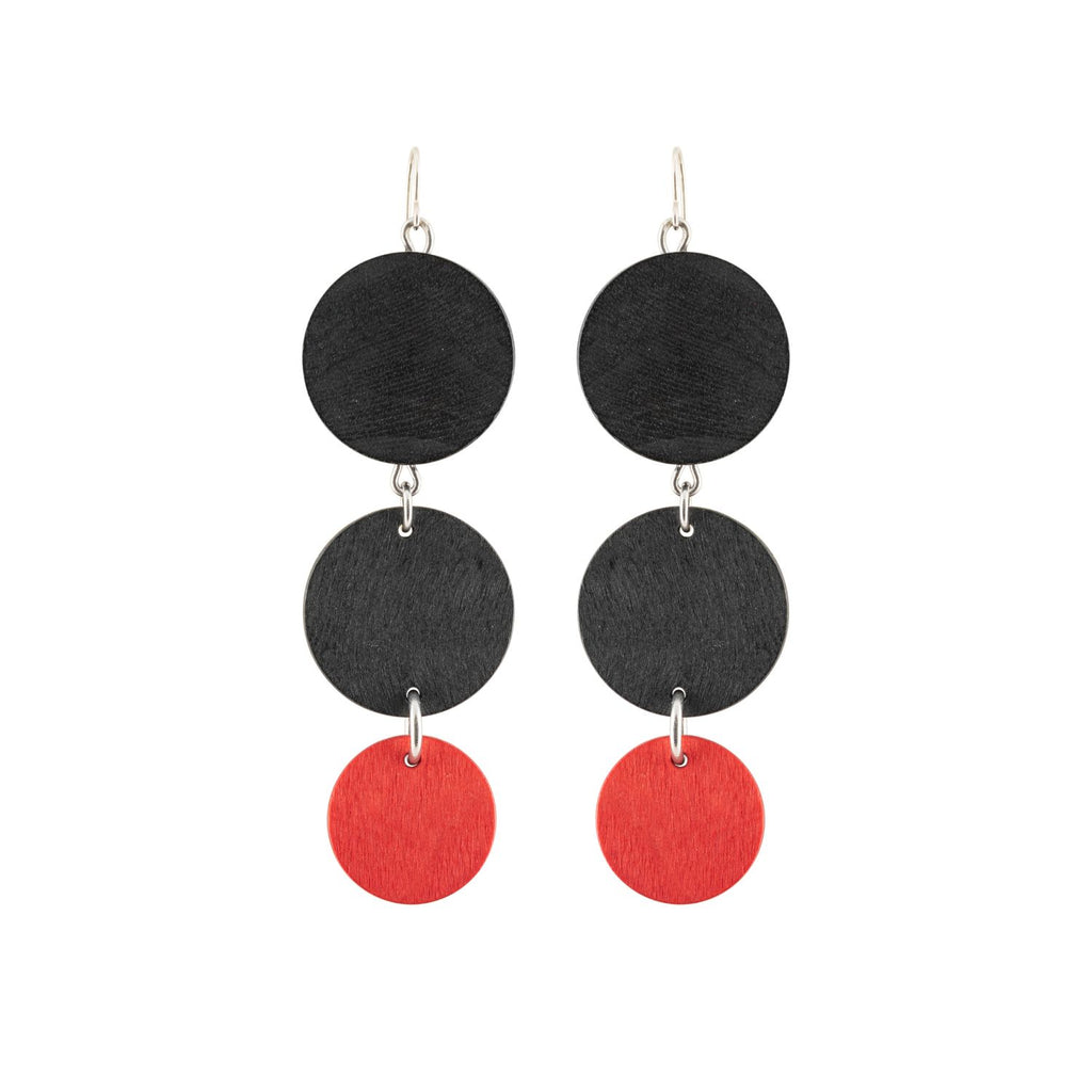 Aarikka ILTAHÄMÄRÄ Earrings in black and red