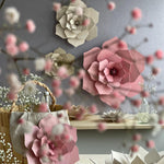Lovi DECOR FLOWER in light pink and natural wood on the wall 