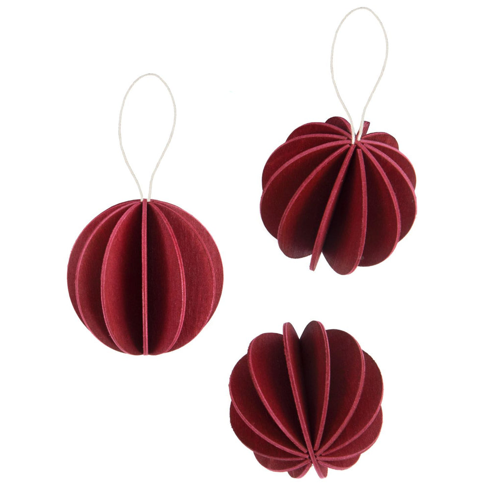 Lovi "The Original"  BAUBLES (3.15" / 8 cm) dark red