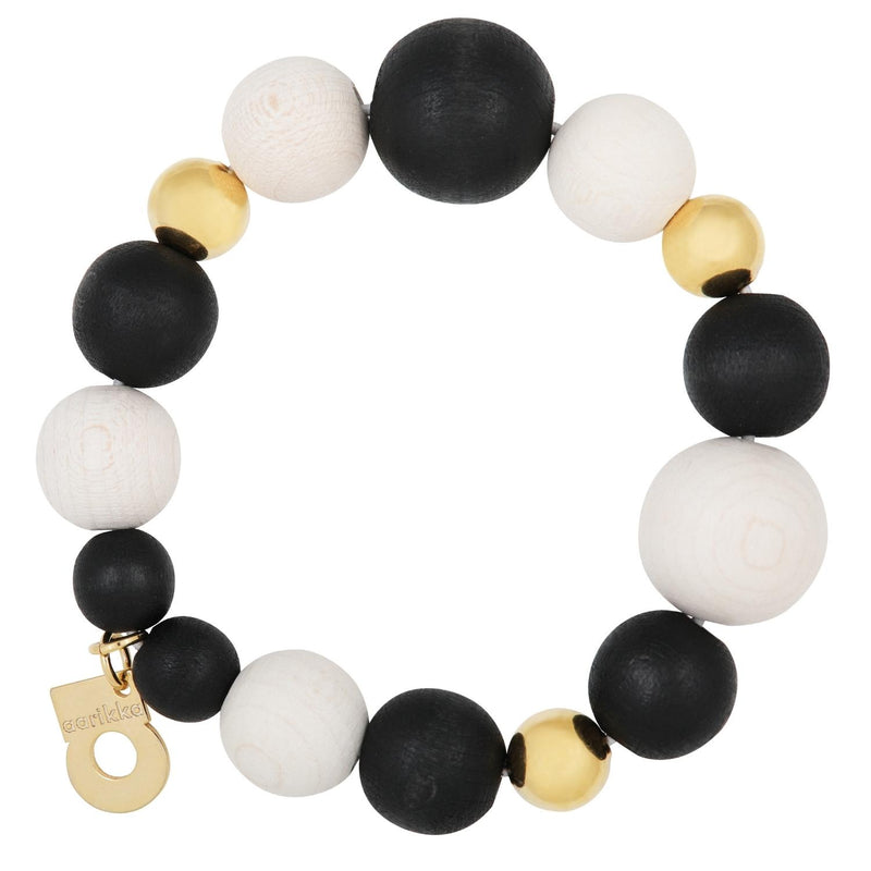 Aarikka GUAVA Bracelet in black and white with gold