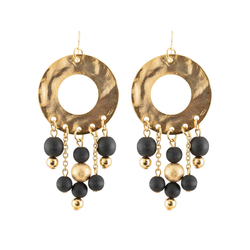 Aarikka PAULA Earrings in gold and black