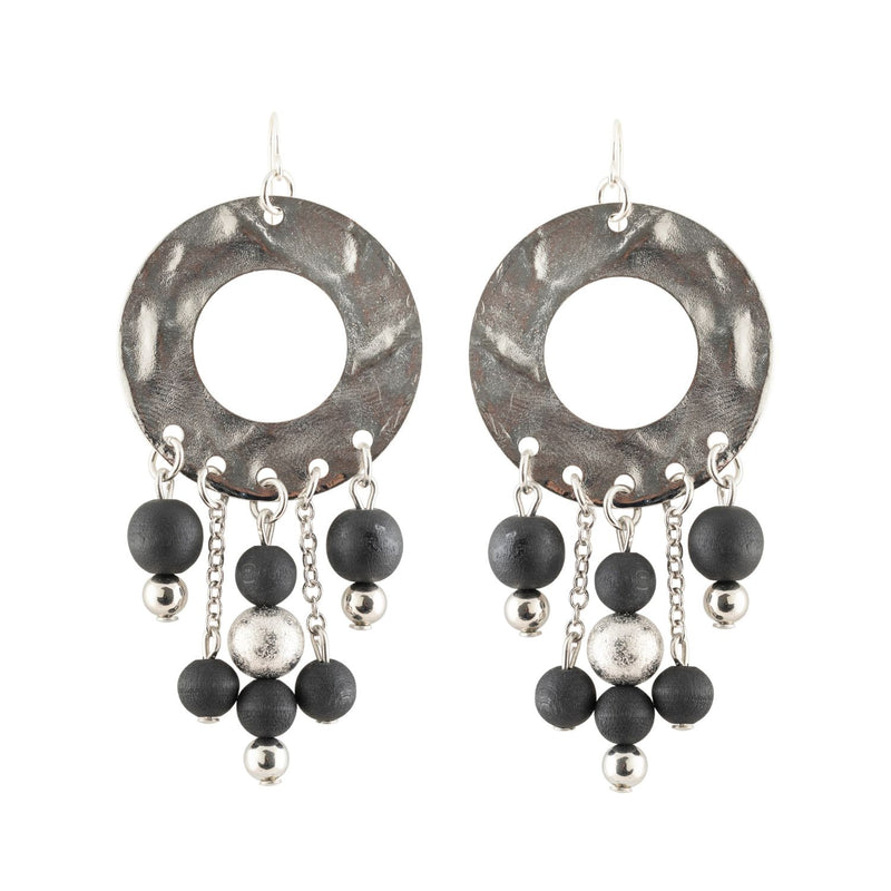 Aarikka PAULA Earrings in silver and black