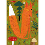 Kehvola KETTU ("fox") Art Print (12 x 16) Orange and Green