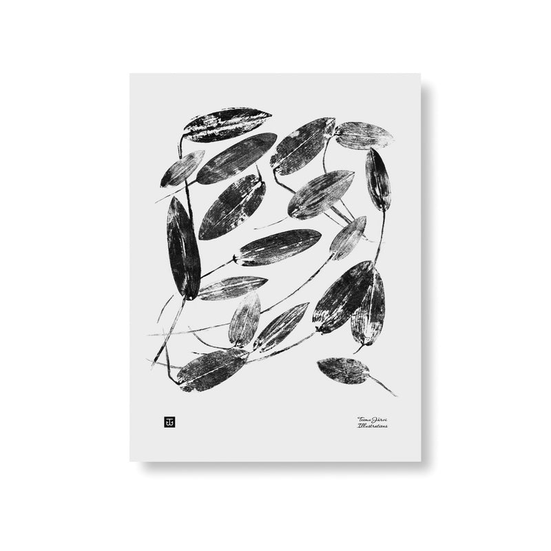 Teemu Järvi PONDWEED print (12" x 16") grey