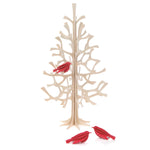 Red Lovi MINIBIRDS on 9.8" Lovi Spruce Tree