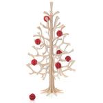 Natural Lovi SPRUCE TREE (9.8" / 25 cm ) with red 0.7" mini-baubles