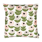 Kauniste FLORA 18.5" x 18.5" Grey and Green Linen-Cotton Cushion Cover 