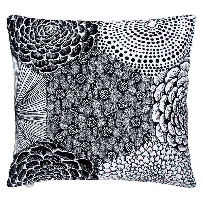 Lapuan Kankurit RUUT Linen-Cotton 18 x 18  Cushion Cover Black Weaved in Finland