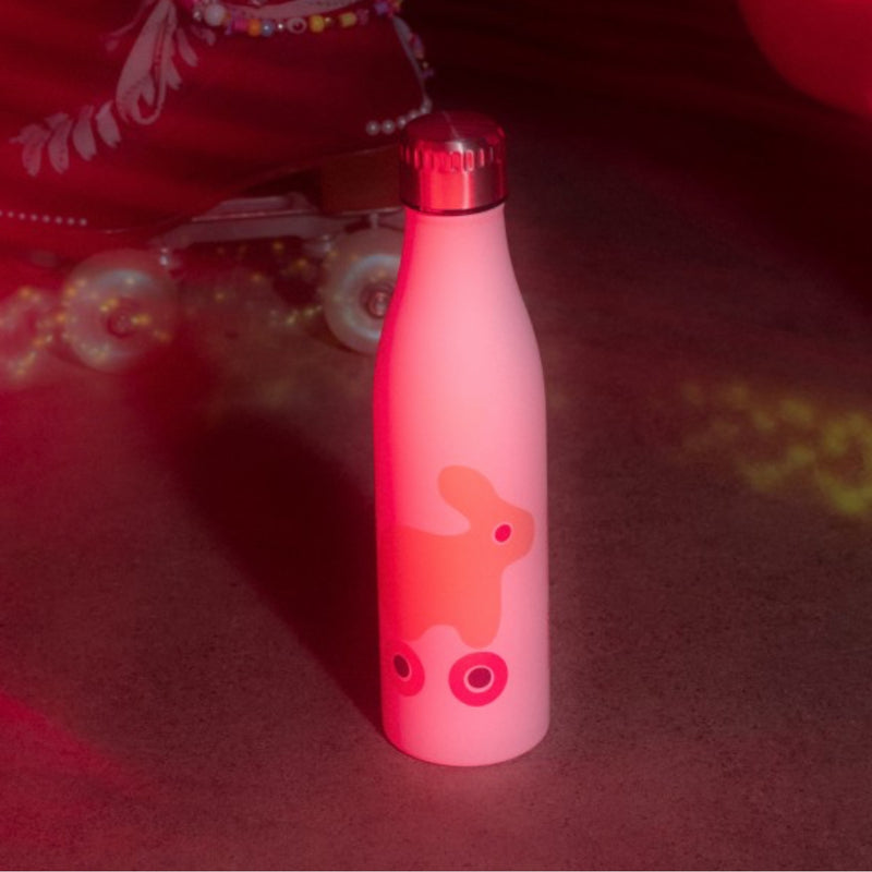Marimekko Limited Edition Year of the Rabbit RULLA Vacuum Bottle against red background