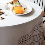 Lapuan Kankurit WATAMU 100% Linen Tablecloth  Grey-Bordeaux Color Weaved in Finland