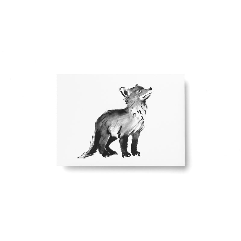 Teemu Järvi FOREST GREETINGS Single Animal Post Card (4 x 6) Fox Cub