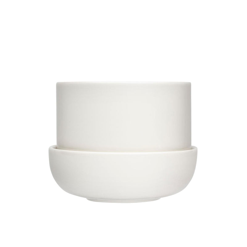 Iittala NAPPULA Plant Pot with Saucer in white color