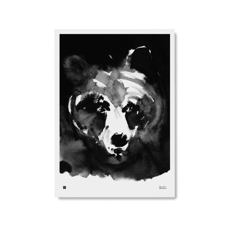 Teemu Järvi MYSTERIOUS BEAR black and white print (20" x 28")