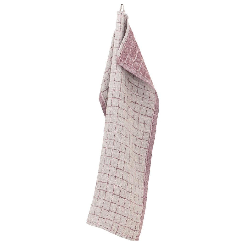 Lapuan Kankurit LASTU 100% linen towel in linen-bordeaux color