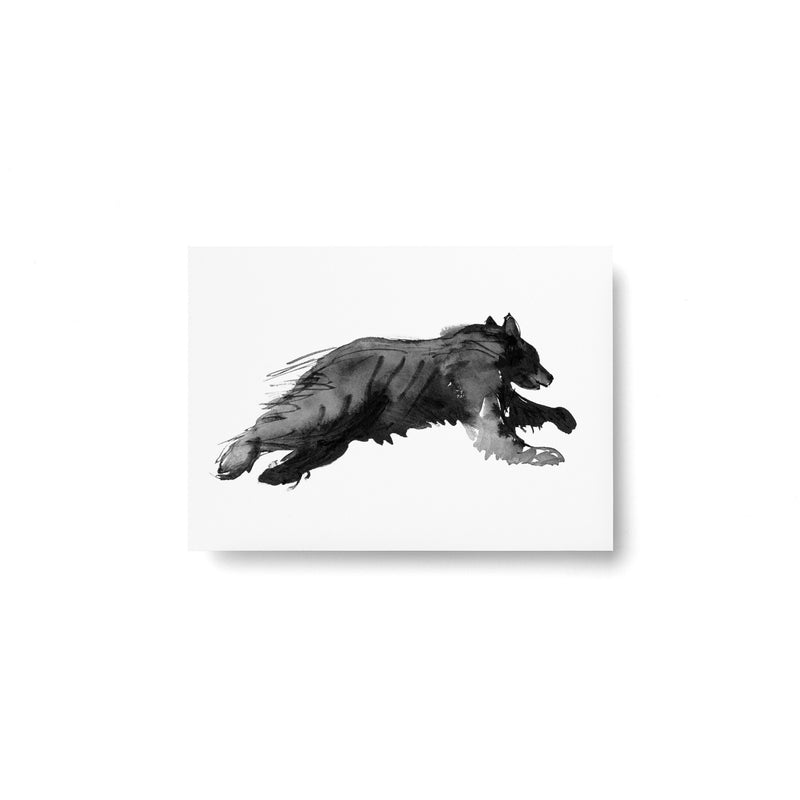 Teemu Järvi FOREST GREETINGS Single Animal Post Card (4 x 6) Bear on the Run
