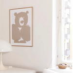 Kauniste BEAR Art Print framed on a wall
