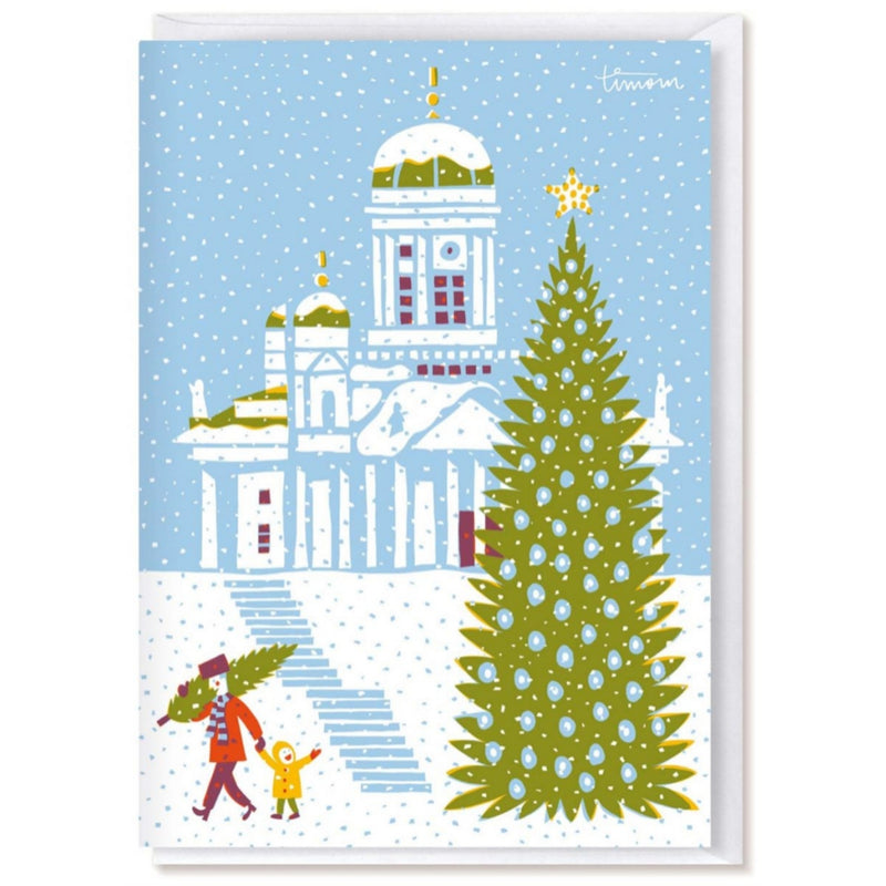 Kehvola SUURKUUSI Folded Christmas Postcard (4x6) with an envelope