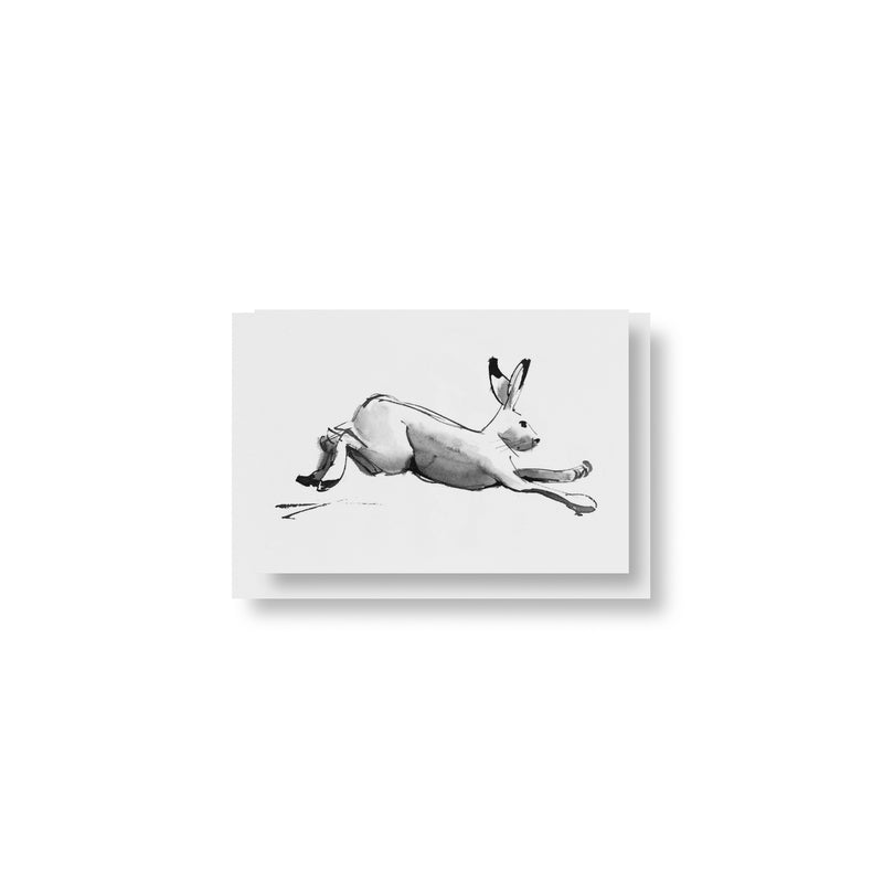 Teemu Järvi FOLDED POSTCARD with envelope (5.8" x 8.3") Leaping Hare